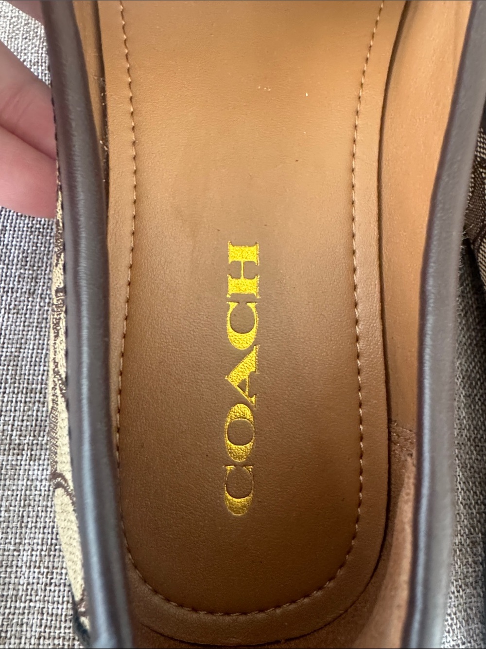 COACH Women's Brown Signature Canvas Loafers - Picture 10 of 11